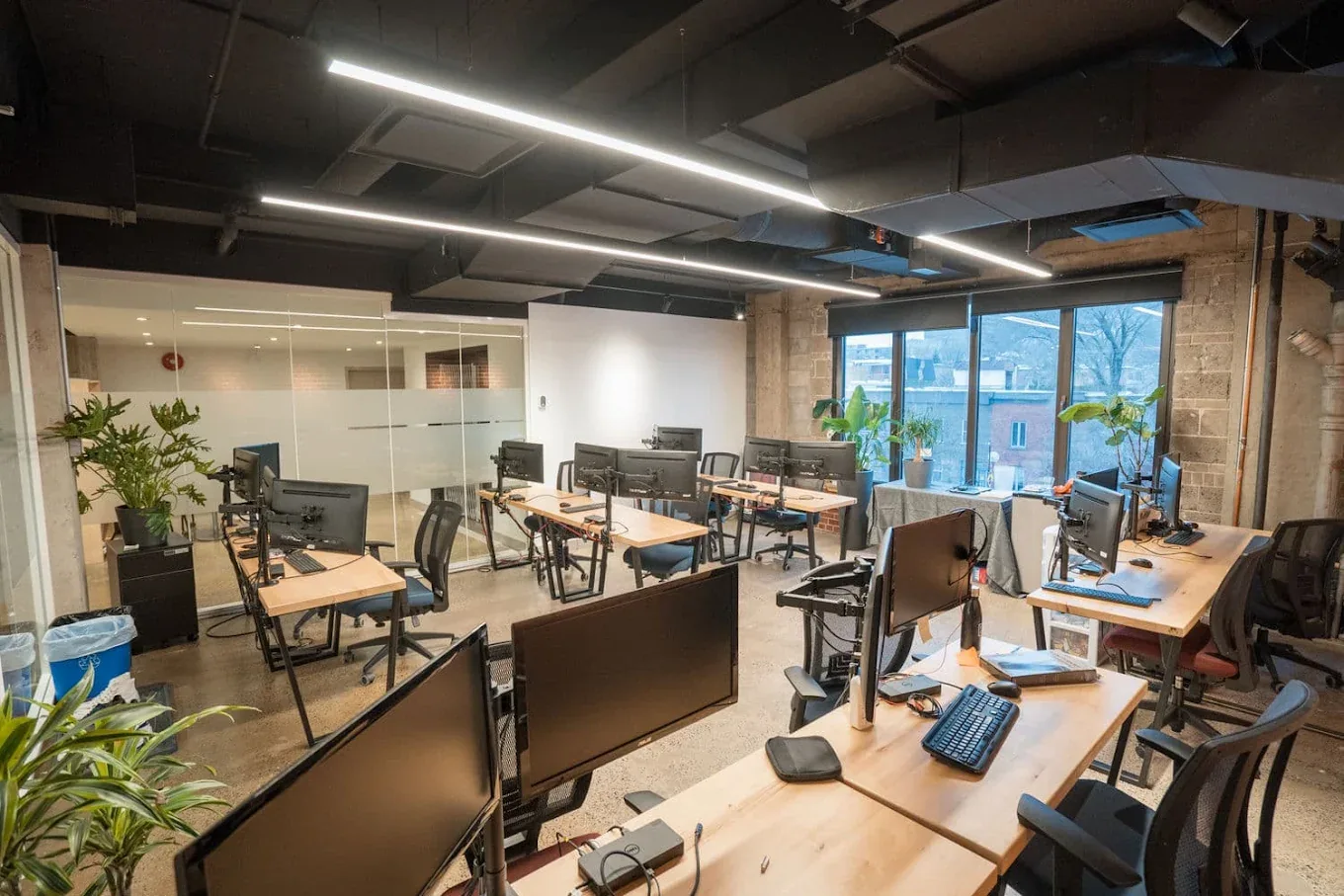 Open desk work area in the Webtec workspace
